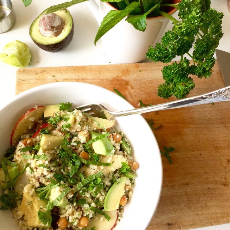 Cauliflower “rice” Salad (vegan)