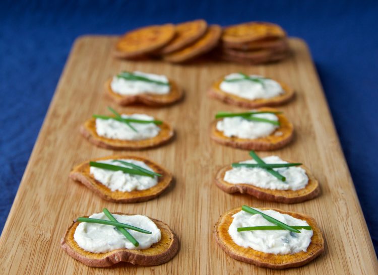 Sweet Potato Rounds with Goat Cheese, Lemon, and Thyme